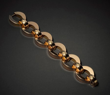 18ct pink gold open link bracelet