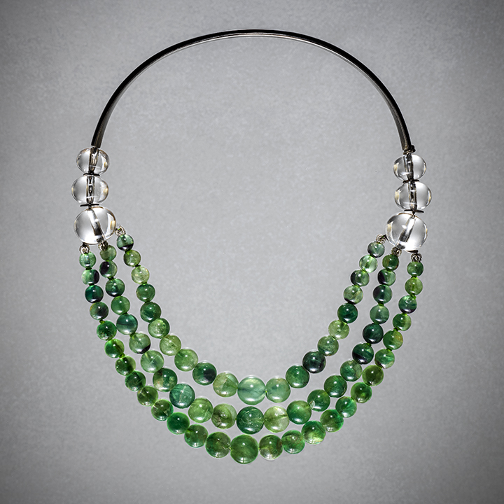 Belperron Fluospar bead necklace